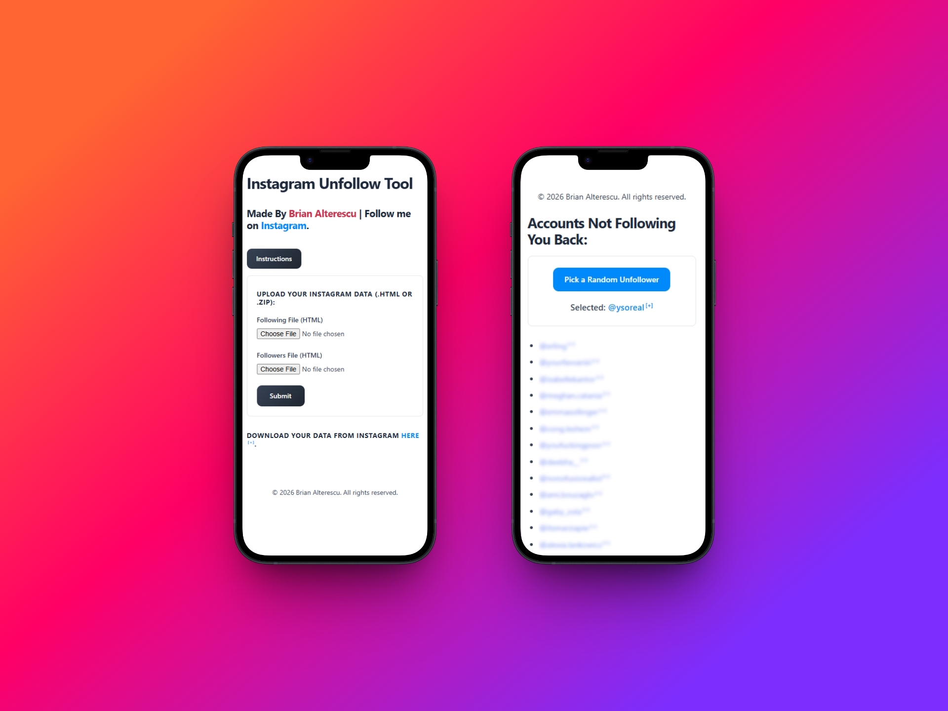 Instagram Unfollower Tool